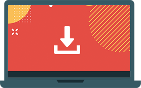 computador com icone de download